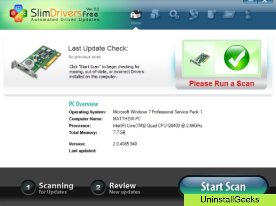 Uninstall SlimDriver