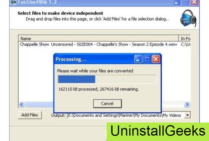 Uninstall FairUse4WM