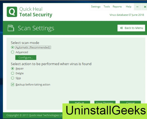 Uninstall Quick Heal Antivirus