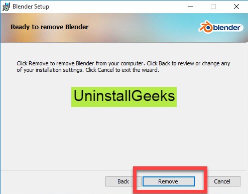Uninstall Blender