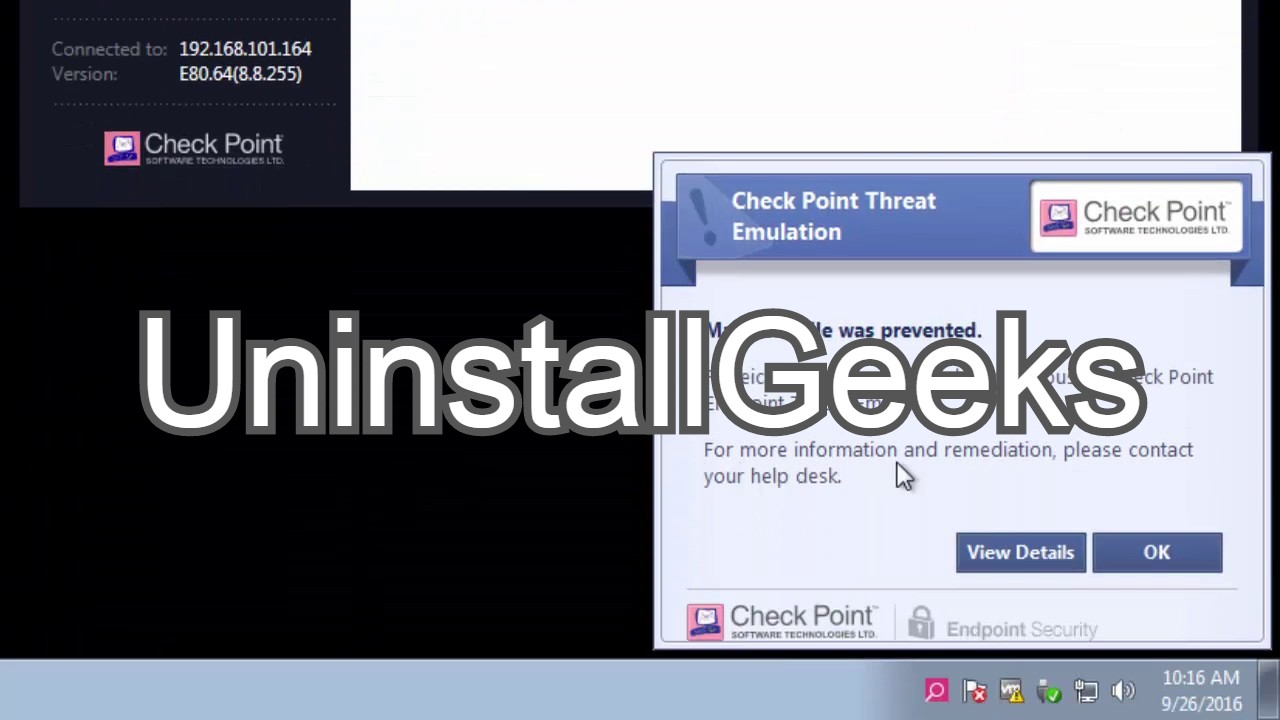 uninstall checkpoint sandblast agent