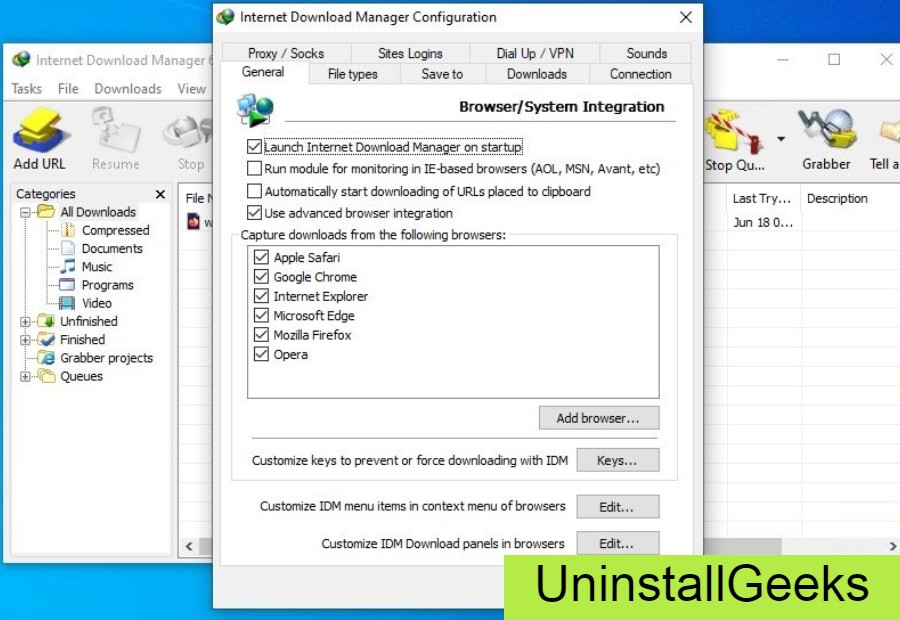 Uninstall Internet Download Manager