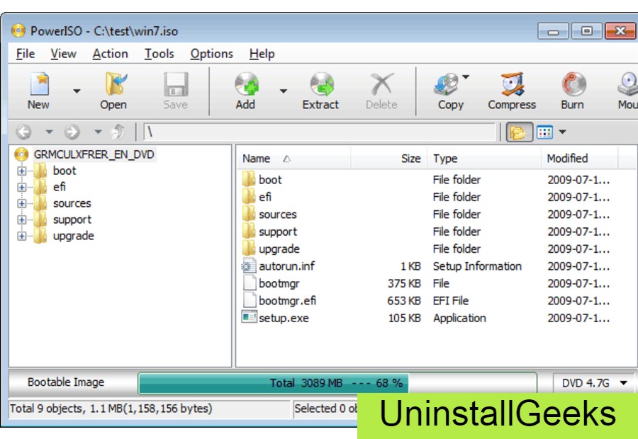 Uninstall Power Iso