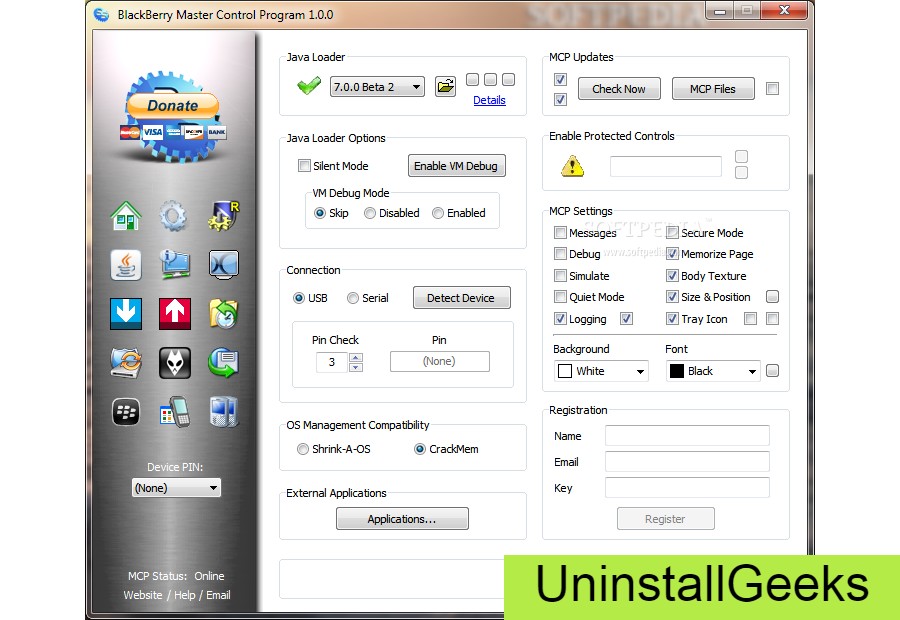 Uninstall BlackBerry Master Control Program