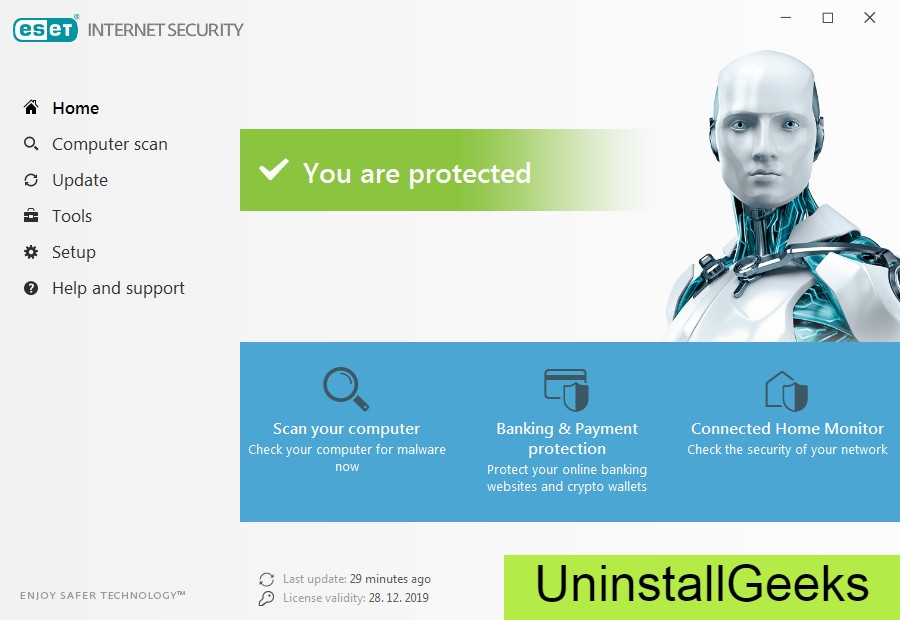 uninstall eset antivirus