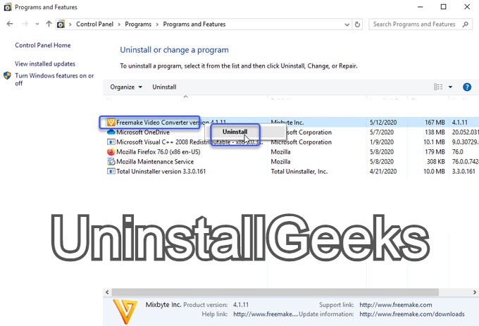 windows 10 uninstall video download converter