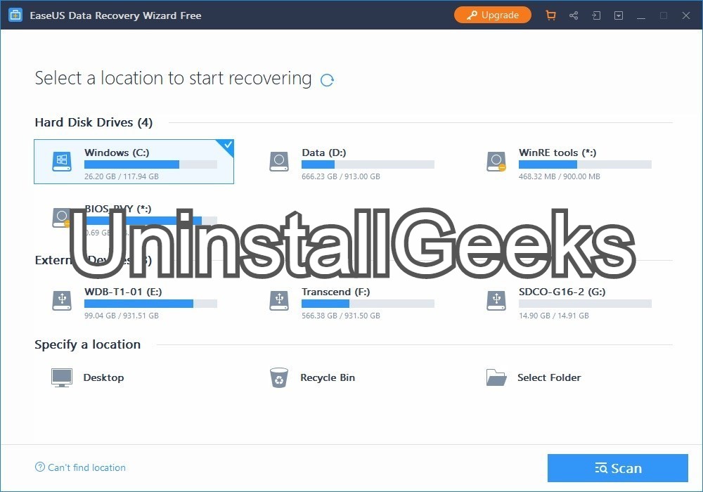 Uninstall EaseUS Data Recovery Wizard