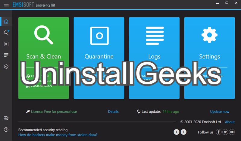 uninstall emsisoft emergency kit