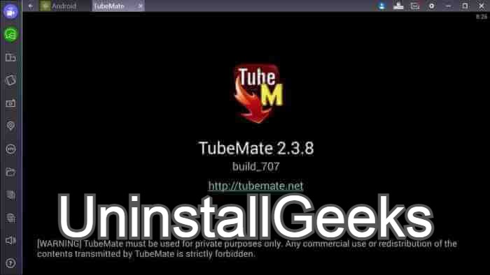 Uninstall TubeMate