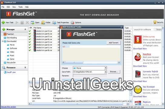 Uninstall FlashGet