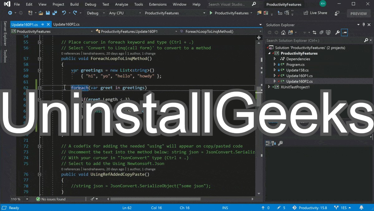 uninstall visual studio enterprise