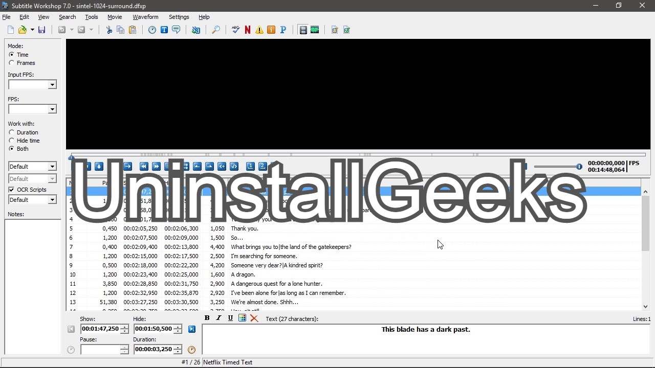 Uninstall Subtitle Workshop