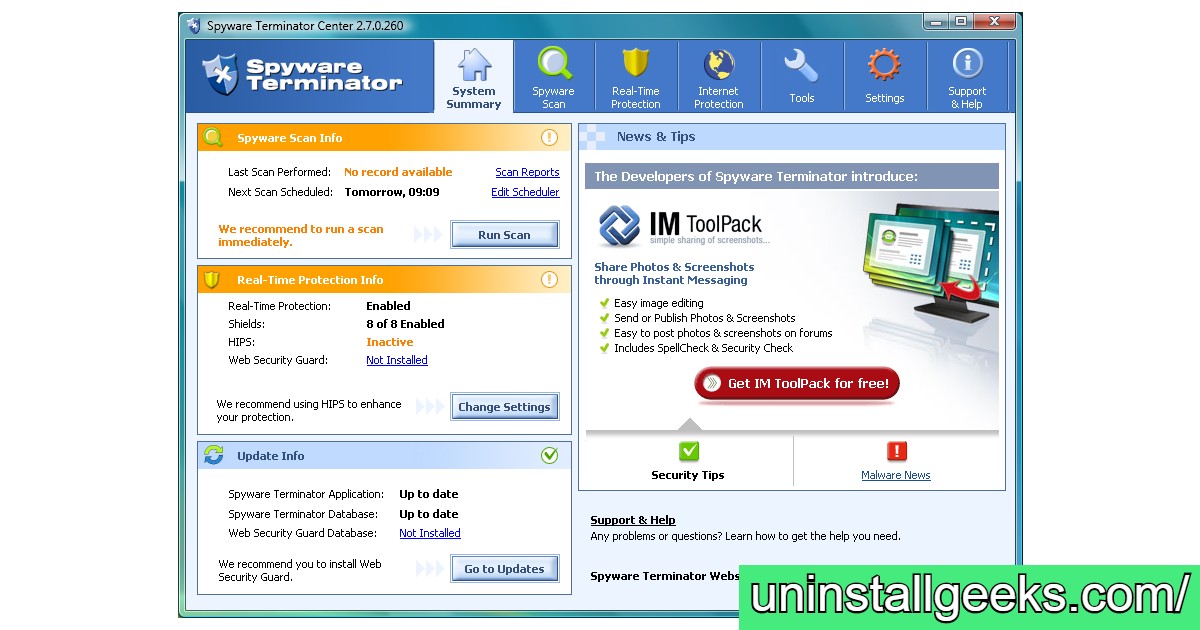 Uninstall Spyware Terminator