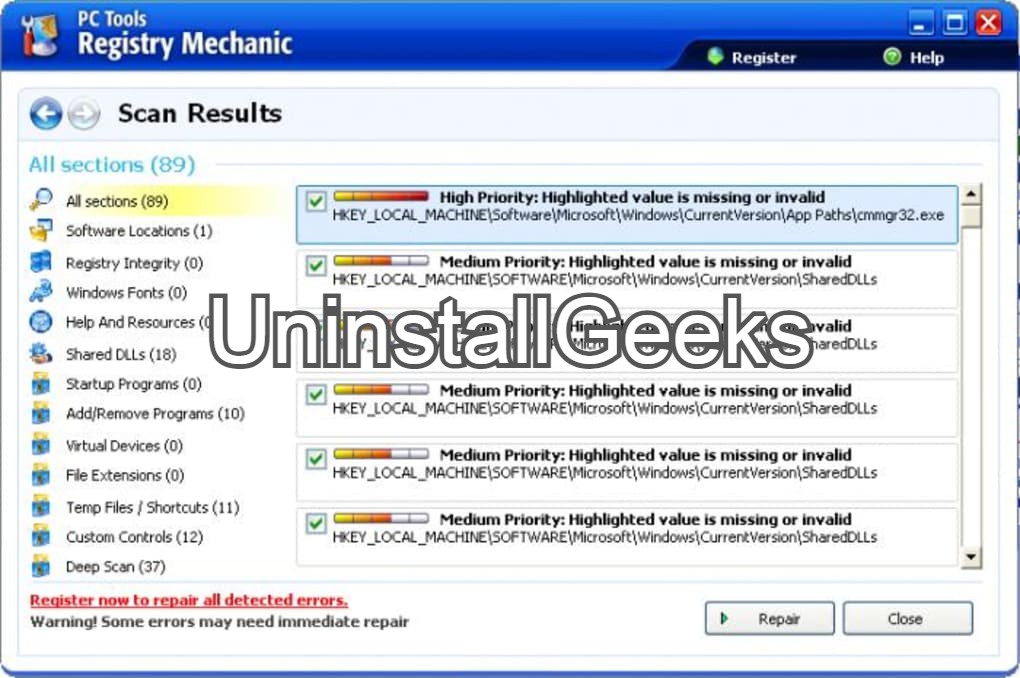 Uninstall Registry Mechanic