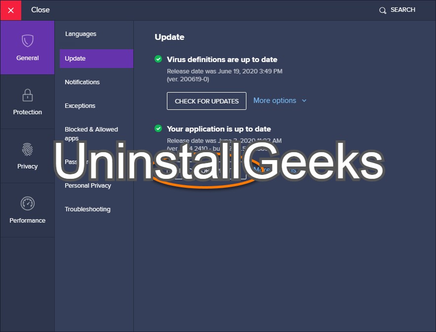 Uninstall Avast Virus Definitions VPS