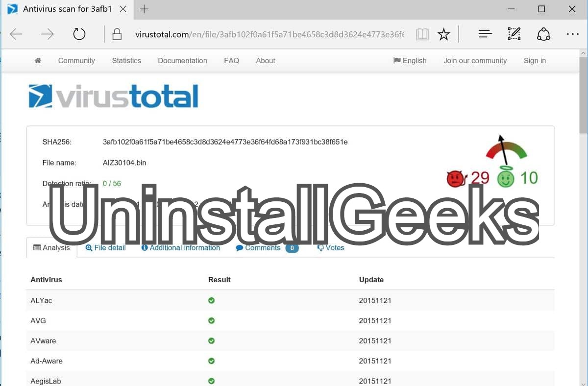 Uninstall VirusTotal Scanner